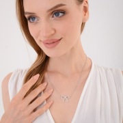 Naszyjnik stal chirurgiczna złoty – delikatny wisiorek kokarda