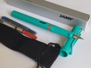 Wieczne pióro LAMY SAFARI EF na naboje + tłoczek do atramentu i etui. Nowe.
