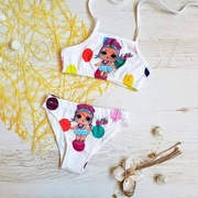 Strój kąpielowy dwuczęściowy LOL Surprise dla dziewczynki, rozmiary 122-128