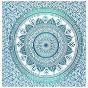 MOMOMUS ręcznik plażowy duży 210x230 cm turkusowy antypiach mandala