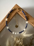 Bransoletka lapis lazuli kamień księżycowy 16 cm