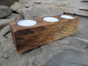 Świecznik na 3 tealight'y (podgrzewacze) drewno