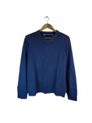 Sweter w serek Tommy Hilfiger niebieski z logiem m