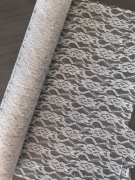 Koronka srebrny brokat w siatkach bieżnik rękodzieło decoupage