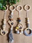 Zawieszki sensoryczne do pałąka / maty - drewniane | Montessori