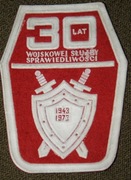 Naszywka 30 lat Wojskowej Słuzby Sprawiedliwości 1973 rok 