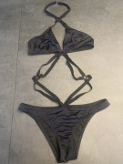 Victoria’s Secret Strój Kąpielowy Monokini Czarny Elastyczne Paski Nowy M