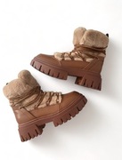 Nowe Skórzane Śniegowce Reserved Premium 36 Botki Kozaki Skóra Zimowe