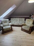 Komplet sofa + 2 fotele, meble Holenderskie 