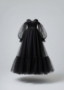 Sukienka MAXI z przeźroczystymi rękawami