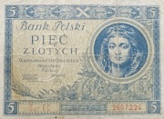 Stary banknot Polska 5 zł 1930 rok Rzeczpospolita 