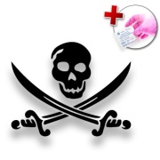 Naklejka WESOŁY ROGER na samochód, lusterko, kask, szybę