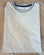 T-shirt biały z lamówką bawełna C&A 158/164