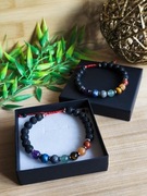 Bransoletka męska 7 czakr - czerwony sznurek 