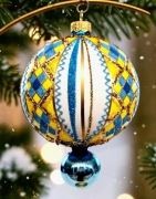 Bombka choinkowa Wisior kratka szklane ozdoby choinkowe retro styl 
