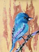 Kompozycja prac na płótnie,  30x40x1cm,  Monarszyk hiacyntowy 