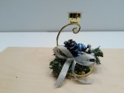 Świecznik na stół komodę złoty granat srebro boże narodzenie 