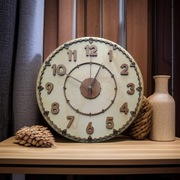 Zegar ścienny drewniany - cyfry arabskie - 35cm
