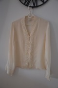 piękna kremowa koszula 100% silk  r. 36