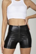 Hugz Black Faux Leather Czarne Szorty z wysokim stanem S 38