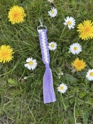 Brelok makrama dwukolorowy HANDMADE fioletowy boho