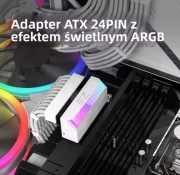 Adapter ATX 24 pin, zasilanie atx 90° aRGB 