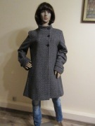 JAEGER płaszcz jesienny ciepły szary melanż 100% wełna jak nowy _ XL / 42