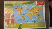 Puzzle edukacyjne Mapa Świata 100 el 