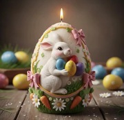 JAJKO z KRÓLICZKIEM Wielkanoc forma 8.5*8 do Świec Mydła Gipsu Odlewów 