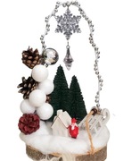 Dekoracja świąteczna HandMade na plastrze drewna Cudo