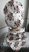 Komplet czapka i chustka handmade minnie mause