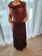 WIECZOROWA DŁUGA SPÓDNICA Z GORSETEM ROZM. 40