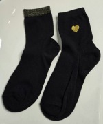 3 PARY SKARPETEK DAMSKICH ZŁOTE CZARNE ROZM: 38-39