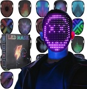 Maska świecąca LED czarna impreza party NOWY 416