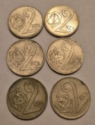 6 monet 2 korony Czechosłowacja 1974-1991