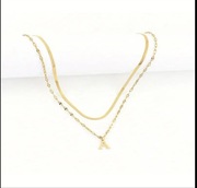 Naszyjnik 2w1 Stal Szlachetna Żmijka Litera A