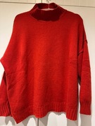 Collectif mon Amour oversize sweter golf czerwony kaszmirowy L XL