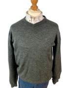 Sweter JACK & JONES 2XL grafitowy V-neck merino wool smart casual klasyczny