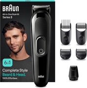 Braun Series 3 4210201446774 Trymer, Maszynka do Strzyżenia, Czarny, 6 w 1