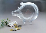 Szklana Świnka - Skarbonka - NOWA