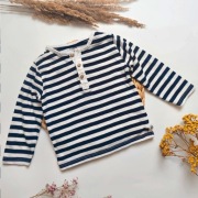 Bluzka koszulka granatowa w paski biała 80 Kiabi długi rękaw bluzeczka na g