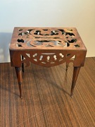 Antyczny miedziany stojak trivet ozdobna podstawka na imbryk/piecyk XIX w.