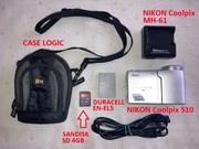 NIKON Coolpix S10 - Z WADĄ - akumulator, ładowarka, karta SD, futerał 