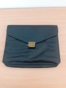 Teczka skórzana czarna z czasów PRL