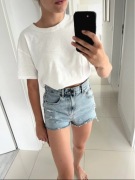 spodenki jeansowe dżinsowe krótkie niebieskie pull & bear mom S