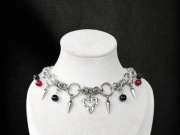 Choker chainmaille z sercem kolcami szkłem – stal chirurgiczna gothic