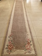 Wełniane belgijskie dywaniki wyciskany wzór chodnik  róże 65x335 65x135