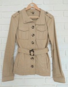 Beżowa kurtka przejściowa H&M parka na jesień