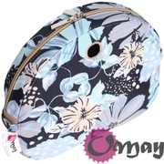 Beżowy organizer do Obag MOON LIGHT kwiaty niebieski granatowe wkład OMAY