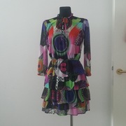 Desigual sukienka kolorowa arty 34/36